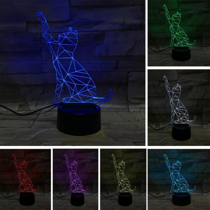 3d-kattbytbar Färg Led-lampa