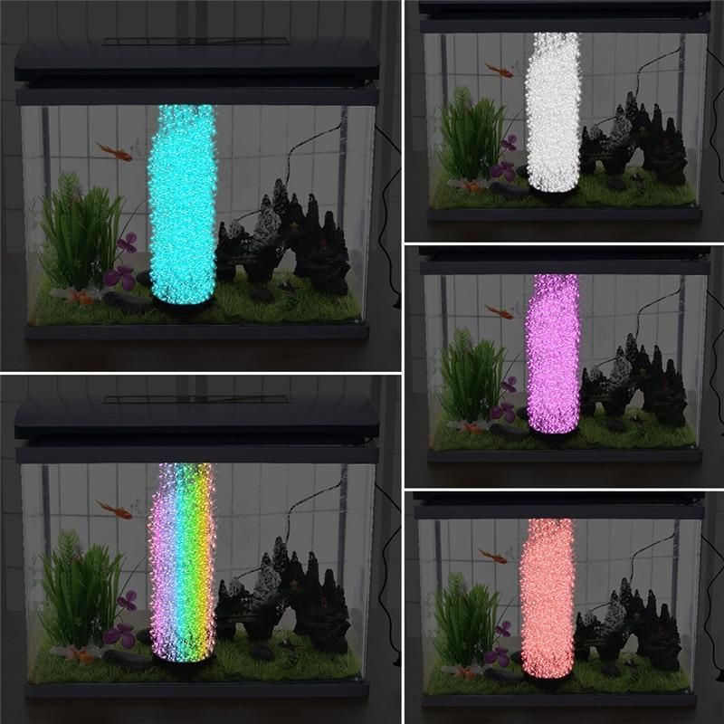 7 Färger Vattentät Led-akvariumlampor Bubbla Luftningsskiva