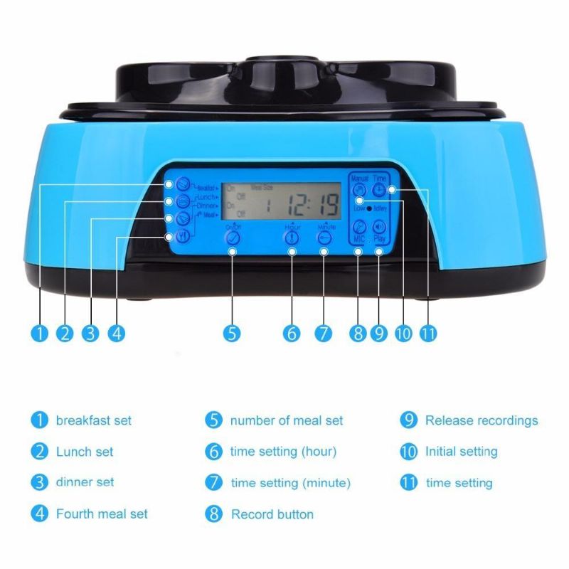 Automatisk Matfoder För Sällskapsdjur Med Röstinspelning Och Lcd-skärm