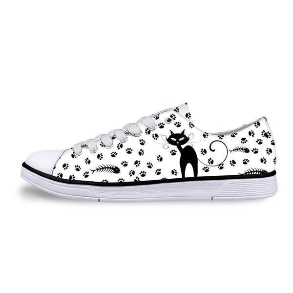 Avslappnad Canvas Canvas Sneaker Katt Skor