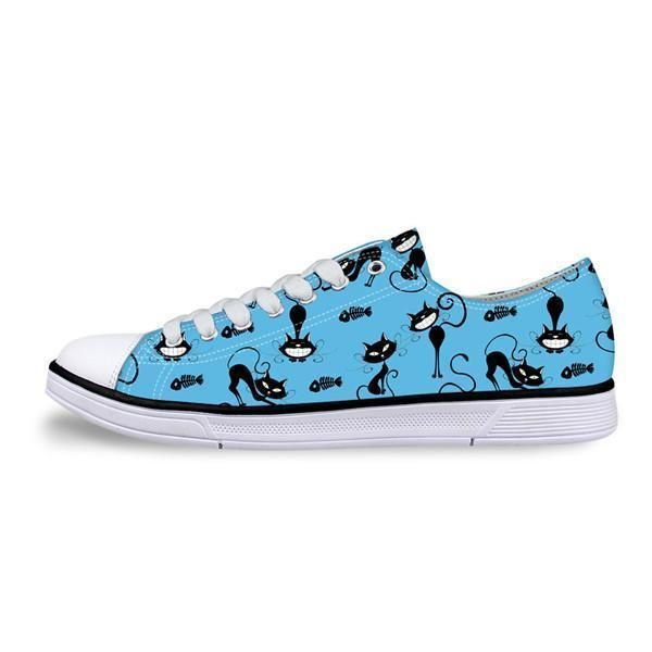 Avslappnad Canvas Canvas Sneaker Katt Skor