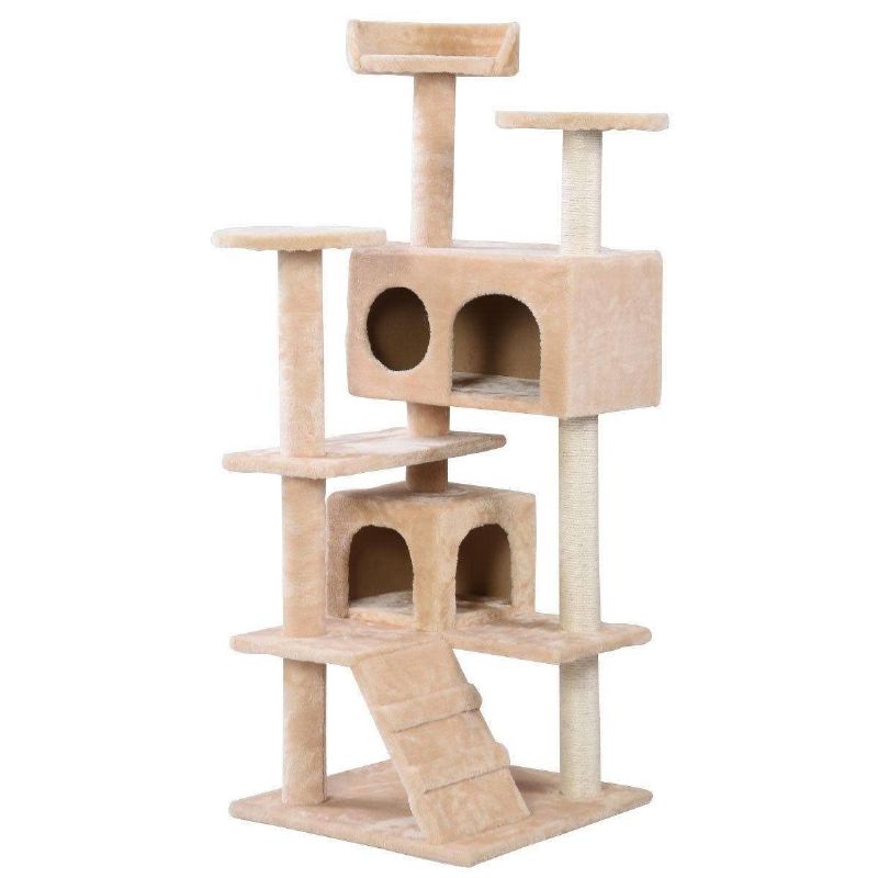 Beige Cat Tree Tower Condo Möbler Skrapstolpe