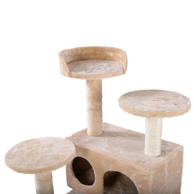 Beige Cat Tree Tower Condo Möbler Skrapstolpe