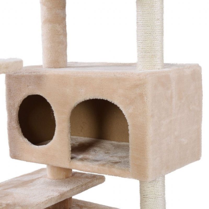 Beige Cat Tree Tower Condo Möbler Skrapstolpe