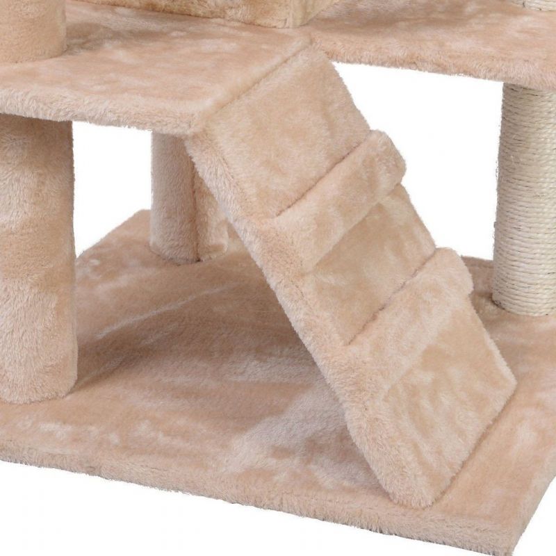 Beige Cat Tree Tower Condo Möbler Skrapstolpe