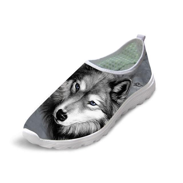 Casual Mesh Skor 3d Cool Hundtryckt Slip-on