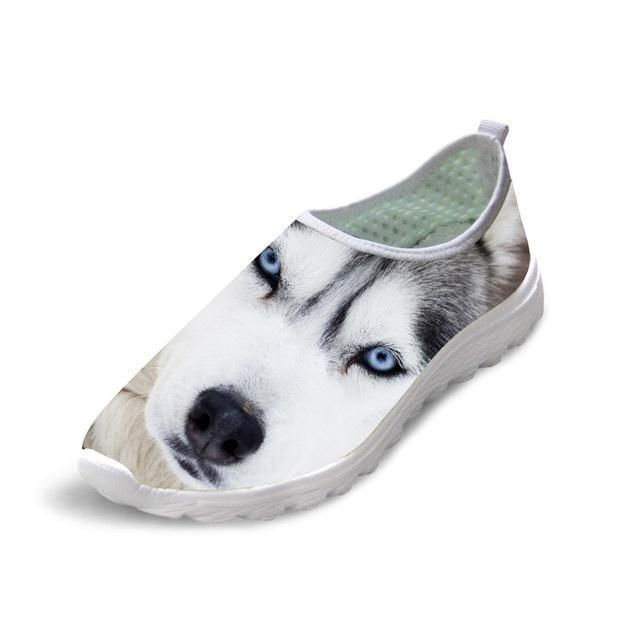 Casual Mesh Skor 3d Cool Hundtryckt Slip-on