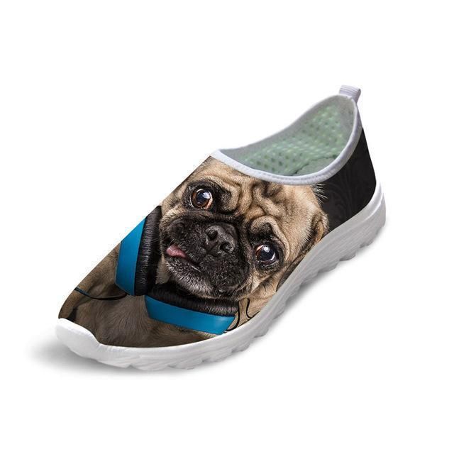 Casual Mesh Skor 3d Cool Hundtryckt Slip-on