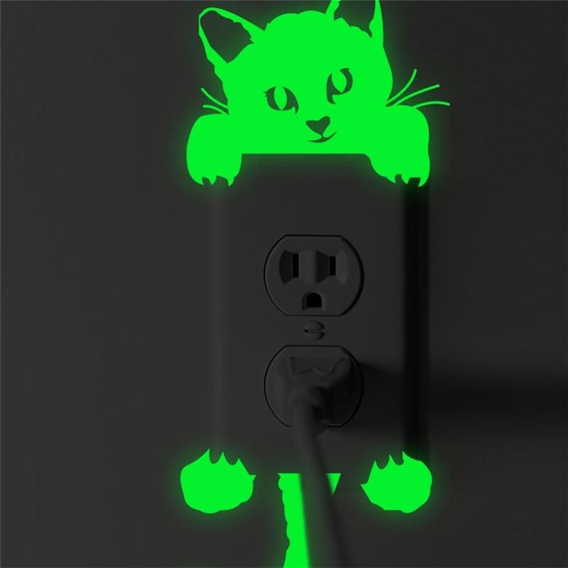 Fluorescerande Kattväggklistermärke