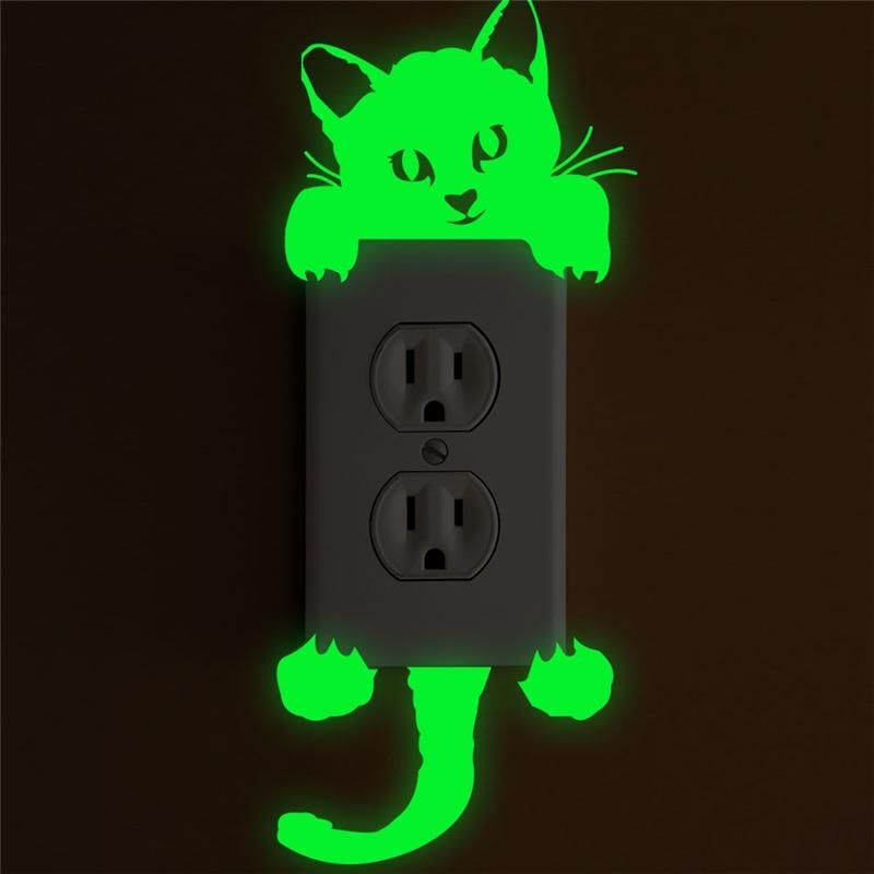 Fluorescerande Kattväggklistermärke