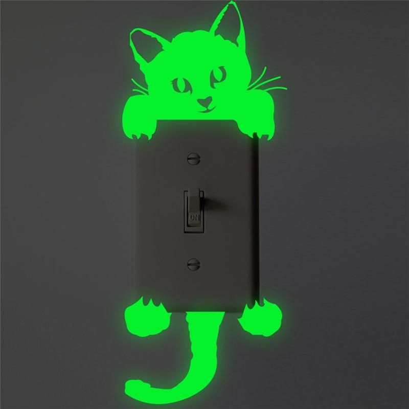 Fluorescerande Kattväggklistermärke