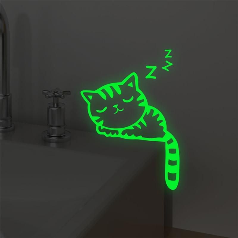 Fluorescerande Kattväggklistermärke