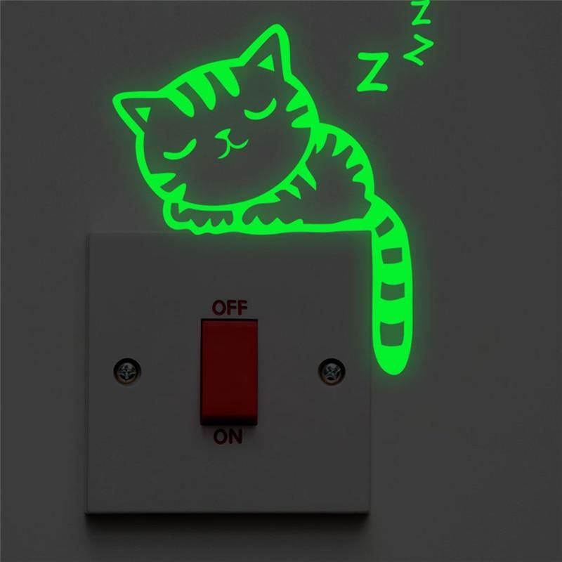 Fluorescerande Kattväggklistermärke