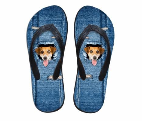 Hundtryckning Flip Flop Sandaler