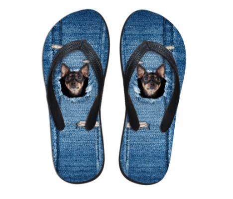 Hundtryckning Flip Flop Sandaler