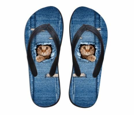 Kattutskrift Flip Flop Tofflor Sandaler