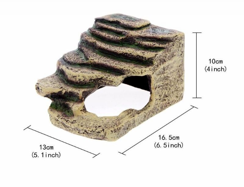 Kreativ Konstgjord Stege Grotta Stenar Akvarium Fisk Tank Dekoration