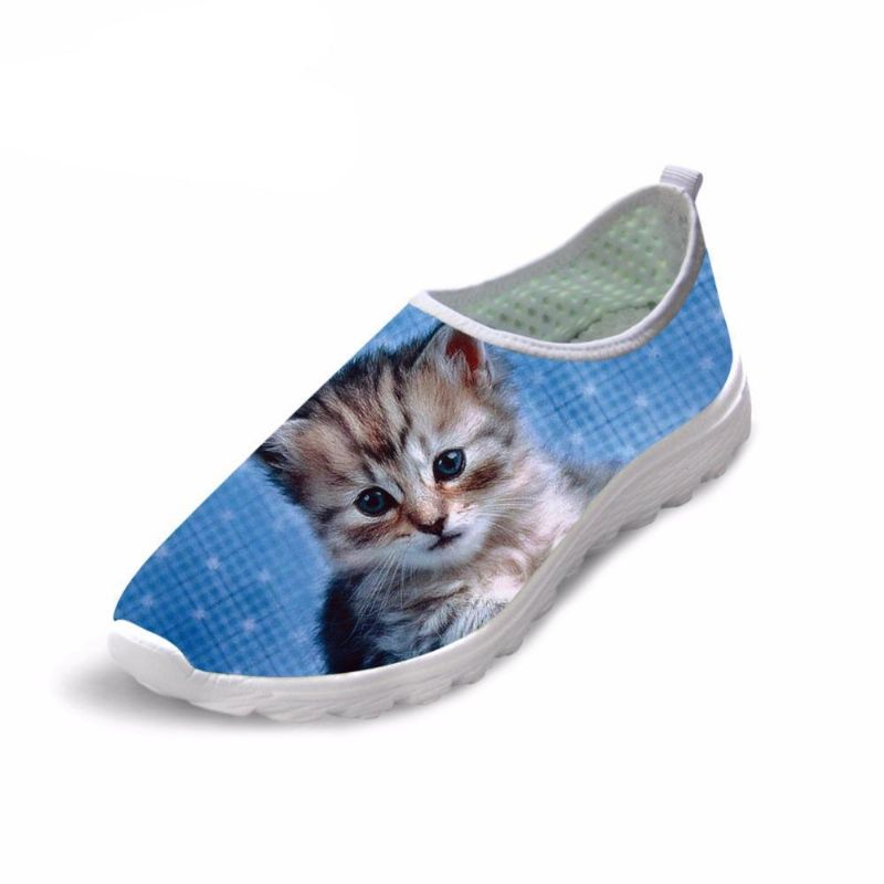 Kvinnor Casual Mesh 3d Liten Katt Skor Design