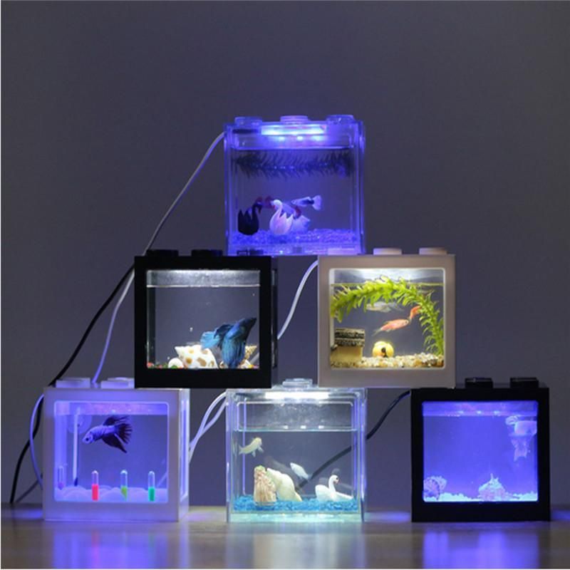 Led-ljus Mini Byggsten Fisk Akvarium