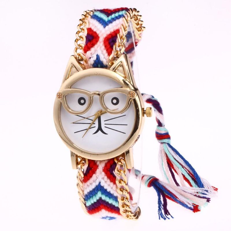 Nördig Söt Kattdesign Armbandsur