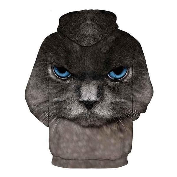 Skarp Kattdesign Unisex Hoodiejacka