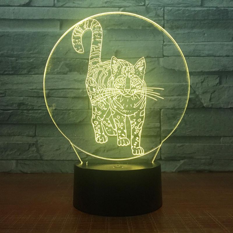 Söt Katt 3d Nattbordslampa