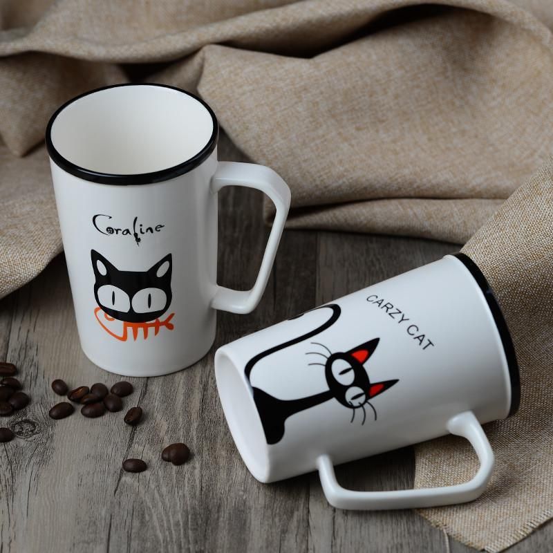 Söt Kreativ Keramisk Kaffe Kattmugg För Kaffeälskare