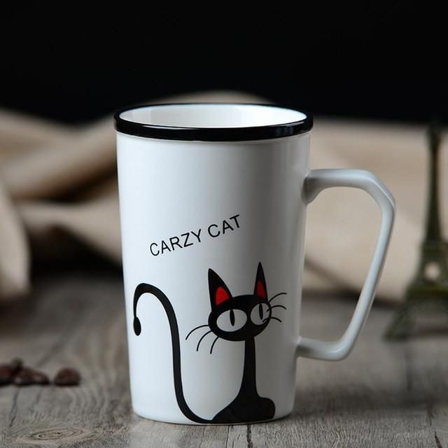 Söt Kreativ Keramisk Kaffe Kattmugg För Kaffeälskare