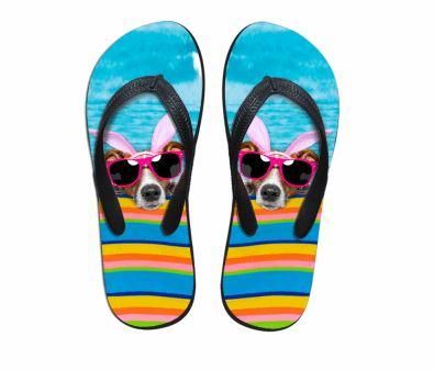 Söta Hundtryck Strandflip Flops Platta Tofflor