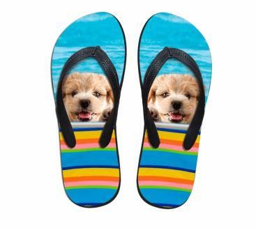 Söta Hundtryck Strandflip Flops Platta Tofflor