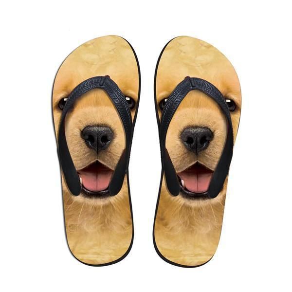 Söta Kvinnors Hundtryck Sandaler Med Flip-flops