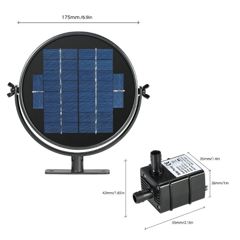 Solenergi Vatten Flytande Fontän Pump