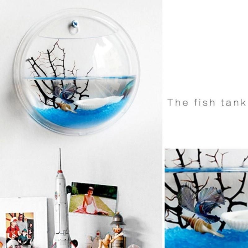 Väggmonterad Hängande Transparent Akryl Fiskskål