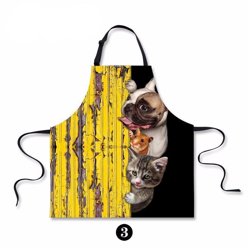 Vattentätt Matlagningsförkläde Med Hundkattmålning