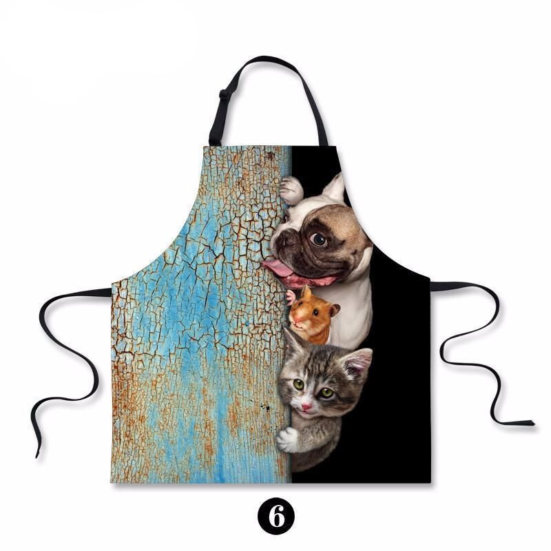 Vattentätt Matlagningsförkläde Med Hundkattmålning