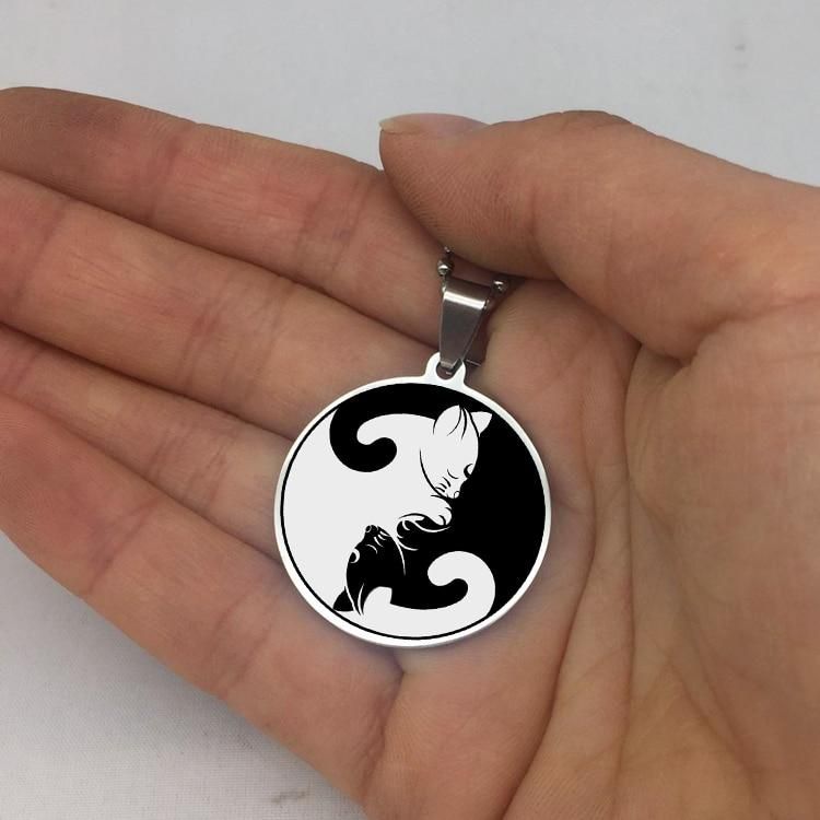 Yin Yang Katt Halsband