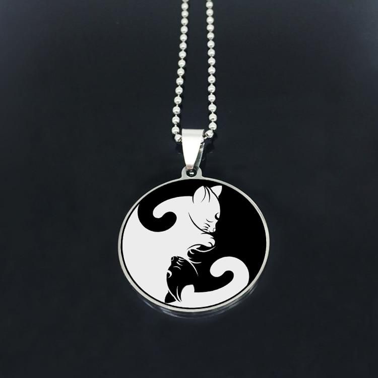 Yin Yang Katt Halsband