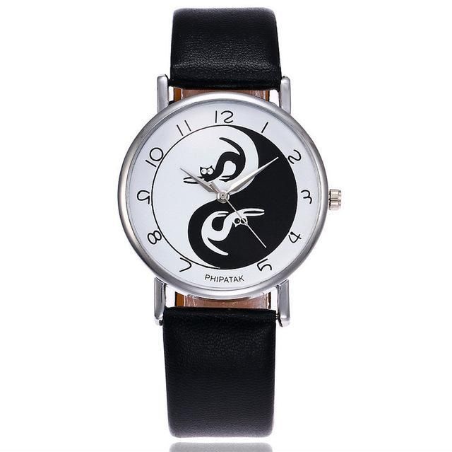 Yin Yang Kattdesign Armbandsur